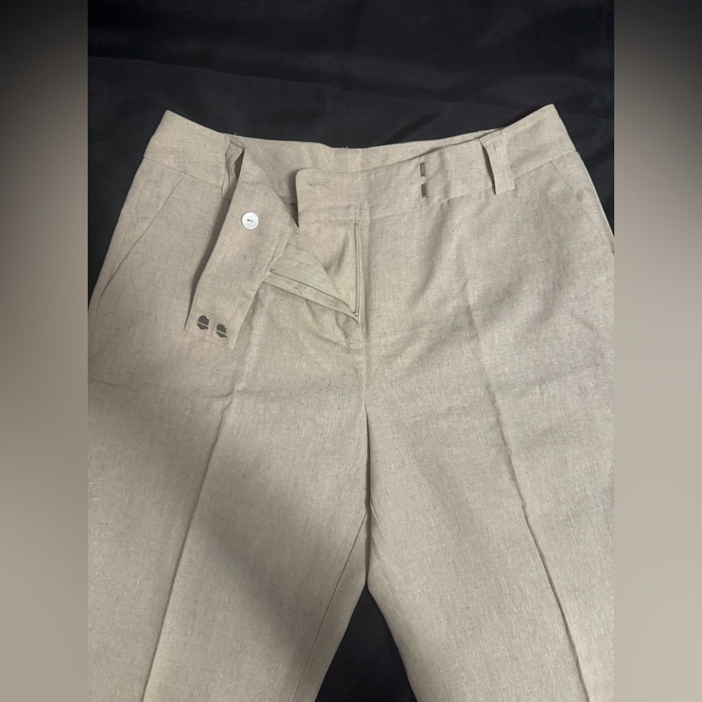 Cato light beige-oatmeal colored boot cut style linen pants - women’s size 10 - Picture 8 of 15